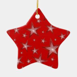Ornement En Céramique Red Stars ornament étoile rouge
