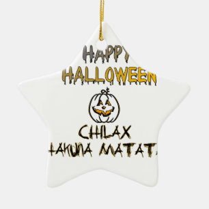 Ornement En Céramique Refroidissez et détendez-vous Happy Halloween Coll