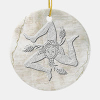 Regard vintage sicilien de fresque de Trinacria