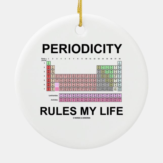Ornement En Céramique Règles de périodicité ma vie (Tableau périodique) (Dos)
