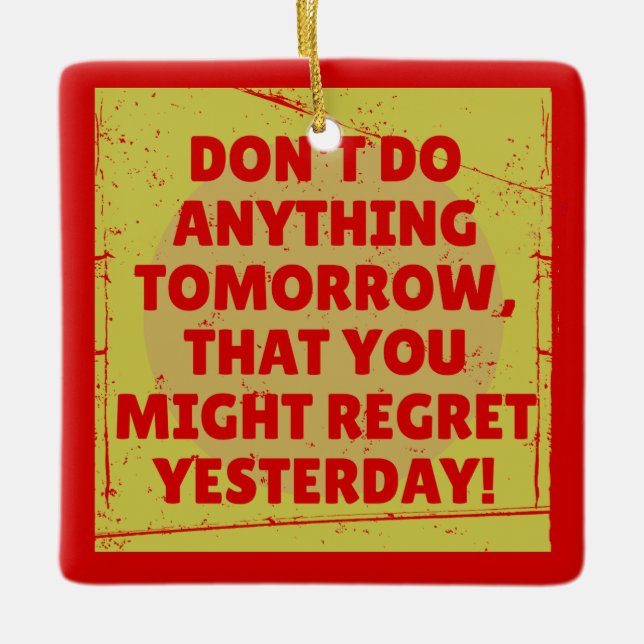 Ornement En Céramique Regret passé et présent tendu (Devant)