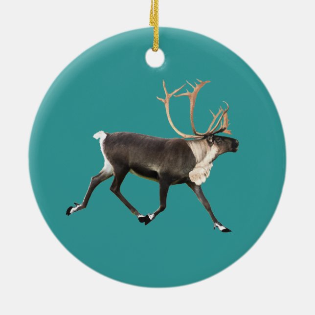 Ornement En Céramique Reindeer - Bull Caribou (Dos)