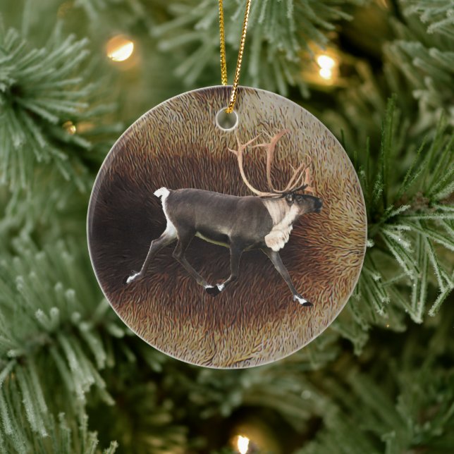 Ornement En Céramique Reindeer - Bull Caribou (Arbre)