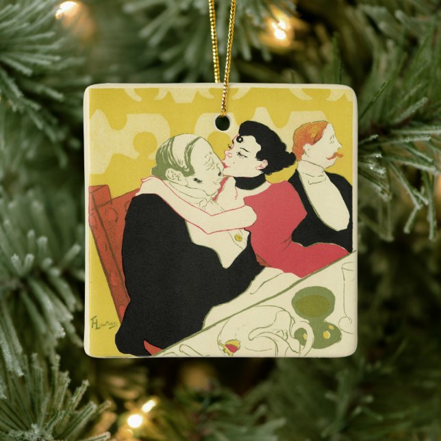 Ornement En Céramique Reine de Joie (Reine du Plaisir) Toulouse Lautrec (Arbre)