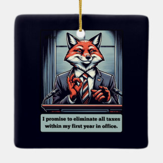Ornement En Céramique Renard présidentiel - Drôle animal de satire polit