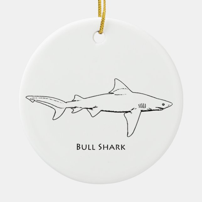 Ornement En Céramique Requin de Taureau (schéma) (Devant)