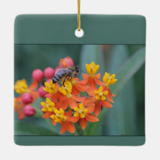 Ornement En Céramique Ressort/Pâques : Lis et abeille