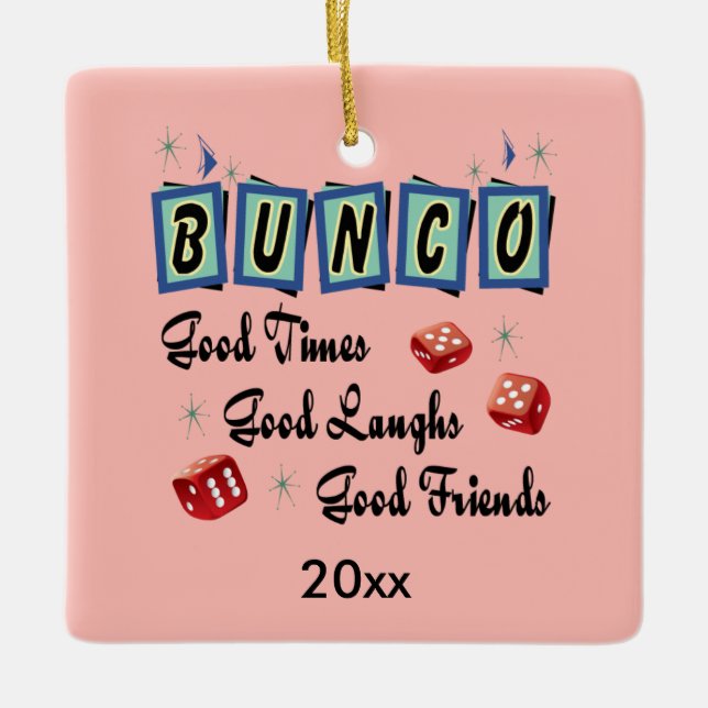 Ornement En Céramique Retro Bunco (Devant)