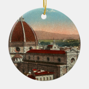 Ornement En Céramique Rétro cathédrale vintage de Florence Italie Ital