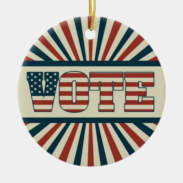 Ornement En Céramique Rétro vote, toute la vitesse (Devant)