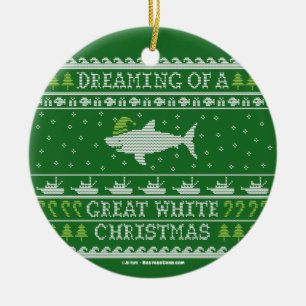 Ornement En Céramique Rêver d'un grand pull blanc Noël blanc