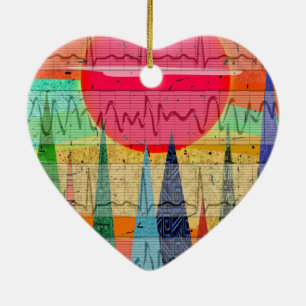 Ornement En Céramique Rêves cardiaques Médicale de forêt de rythme