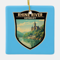 Rhin River Allemagne Section Voyage Art Vintage
