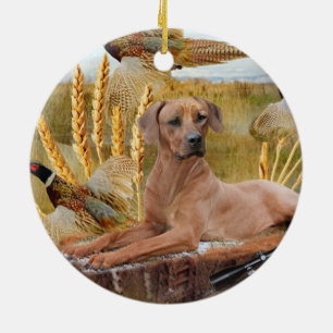 Ornement En Céramique Rhodesian Ridgeback chasse l'ornement