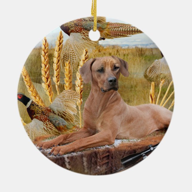Ornement En Céramique Rhodesian Ridgeback chasse l'ornement (Dos)
