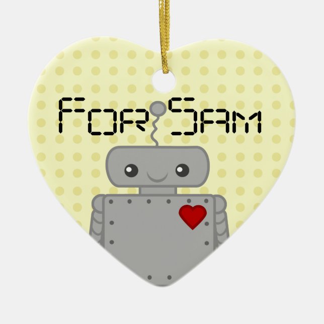 Ornement En Céramique Robot mignon (Devant)