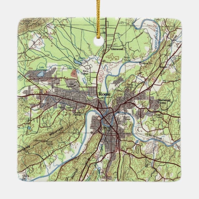 Ornement En Céramique Rome Géorgie Carte du thème (Dos)