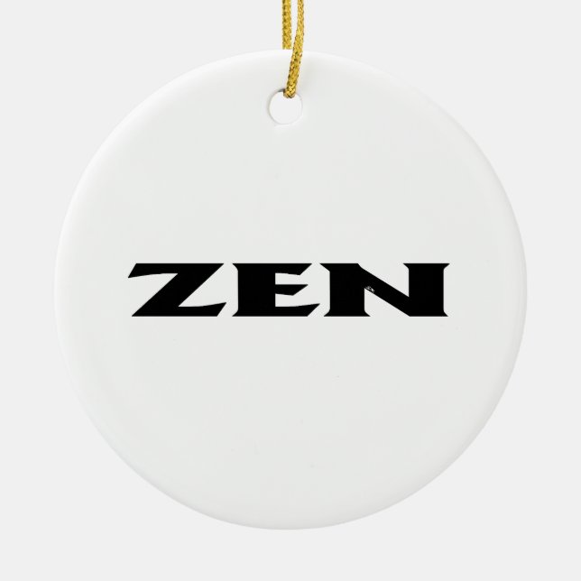 Ornement en céramique ronde blanche noire zen (Devant)