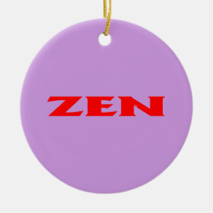 Ornement en céramique ronde lilas rouge zen