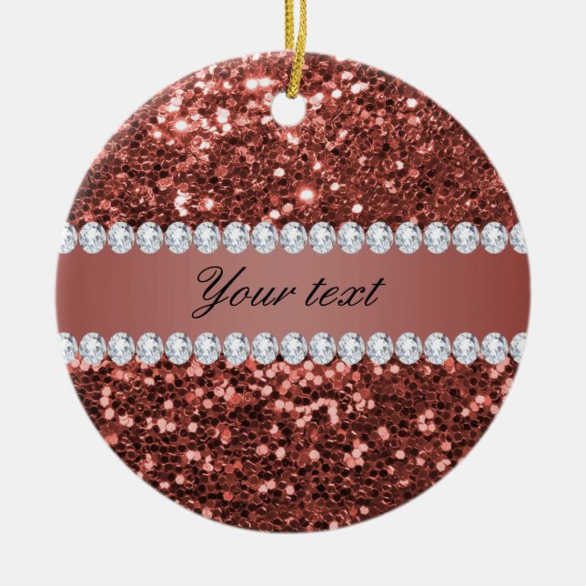 Ornement En Céramique Rose Gold Faux Parties scintillant et Diamonds Per (Devant)