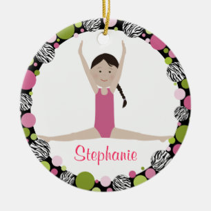 Ornement En Céramique Roses de cheveux de brun foncé de gymnaste
