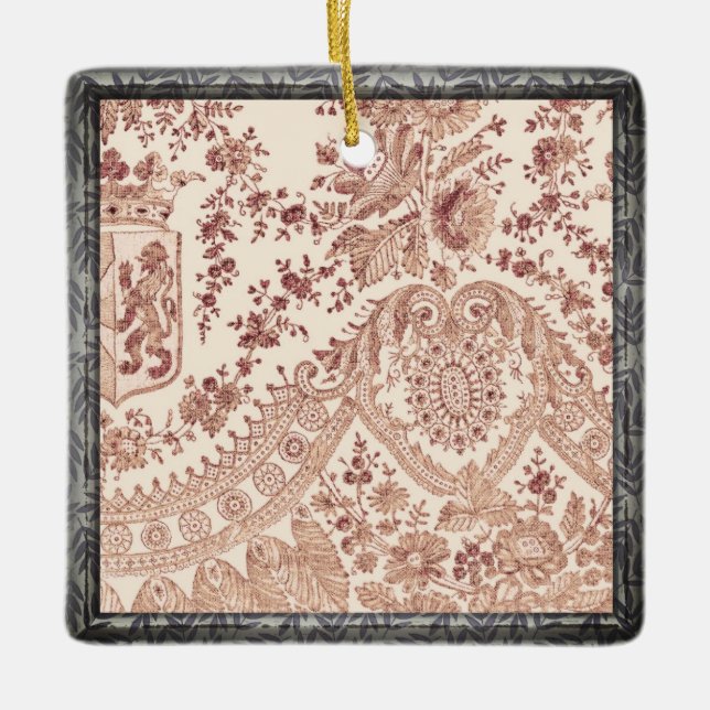 Ornement En Céramique Roses en dentelle rose (Devant)