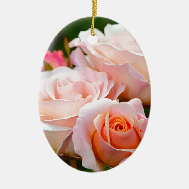 Ornement En Céramique roses roses élégantes (Devant)