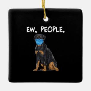 Ornement En Céramique rottweiler de nouvelles personnes chien portant un