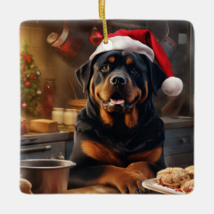 Ornement En Céramique Rottweiler Noël Cookies Festive Fêtes