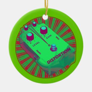 Ornement En Céramique Rouge de vert de pédale de déformation de guitar