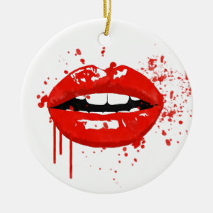 Ornement En Céramique Rouge lèvres baiser beauté maquillage mode