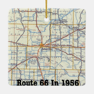 Ornement En Céramique Route 66 Amarillo Christmas Ornament