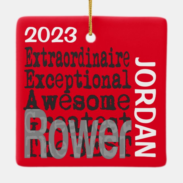 Ornement En Céramique Rower Extraordinaire PERSONNALISÉ (Dos)