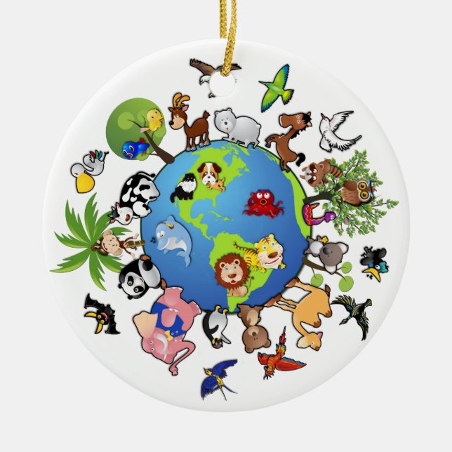 Ornement En Céramique Royaume animal pacifique - Animaux autour du monde (Devant)