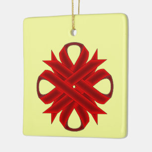 Ornement En Céramique Ruban de trèfle de Bourgogne par Kenneth Yoncich