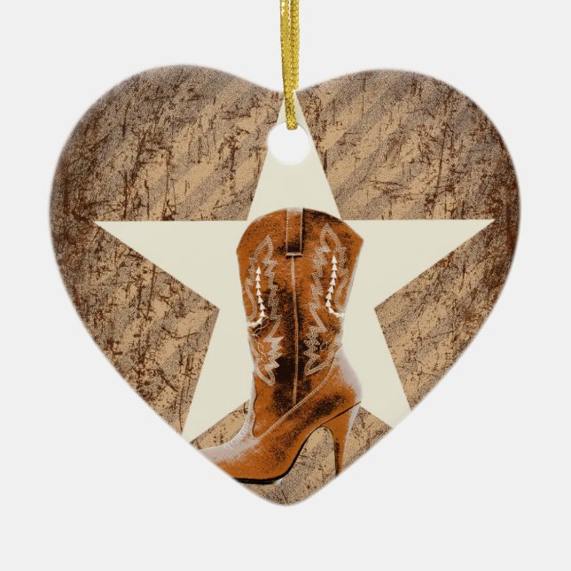 Ornement En Céramique rustique texas étoile lone western pays cowgirl (Devant)