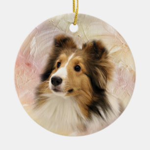 Ornement En Céramique Sable Shetland Sheepdog