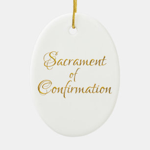 Ornement En Céramique Sacrament de confirmation de Golden 3D Look