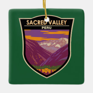 Ornement En Céramique Sacred Valley Pérou Travel Art Vintage