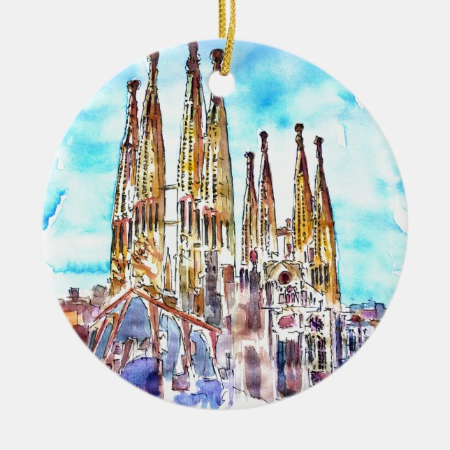 Ornement En Céramique Sagrada Familia Barcelone (Devant)