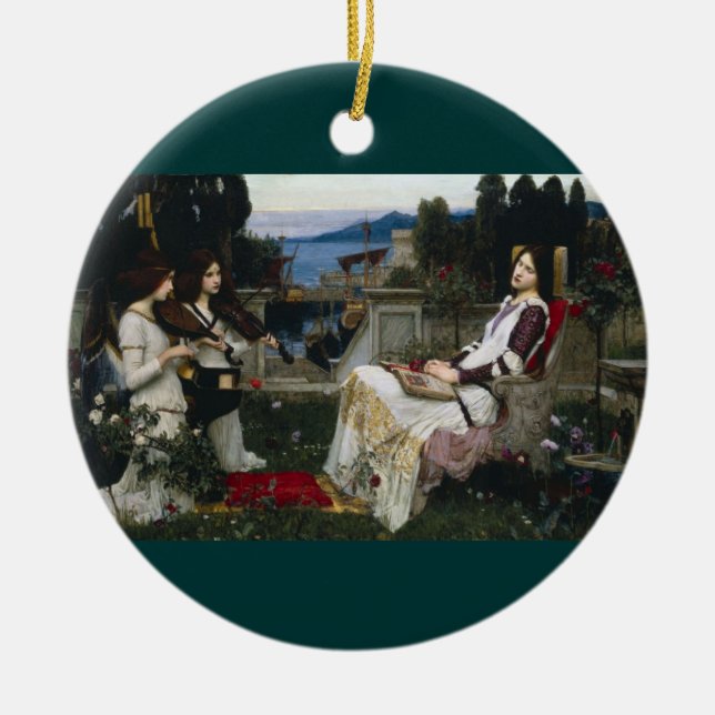 Ornement En Céramique Saint Cecilia dans le jardin (Devant)