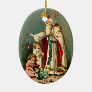 Ornement En Céramique Saint Nicolas de Noël