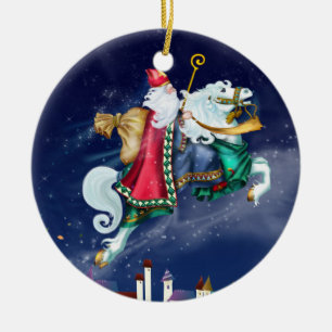 Ornement En Céramique Saint Nicolas magique - Père Noël - SRF