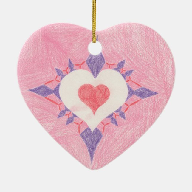 Ornement En Céramique Saint Valentin Coeur (Dos)