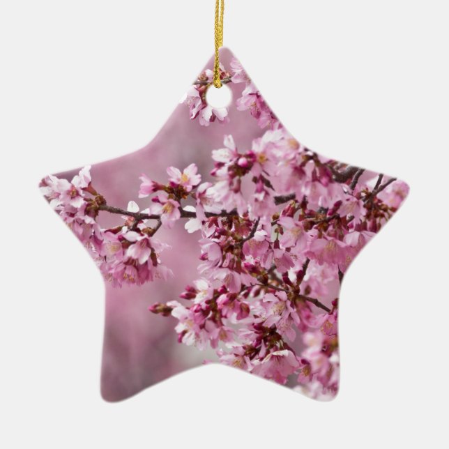 Ornement En Céramique Sakura Cherry Blossoms Pastel Pink Layers (Devant)