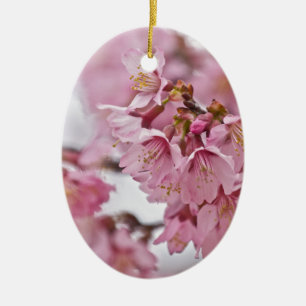 Ornement En Céramique Sakura Cherry Blossoms rose pâle