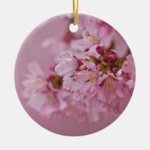 Ornement En Céramique Sakura Cherry Blossoms rose pâle Réflexions