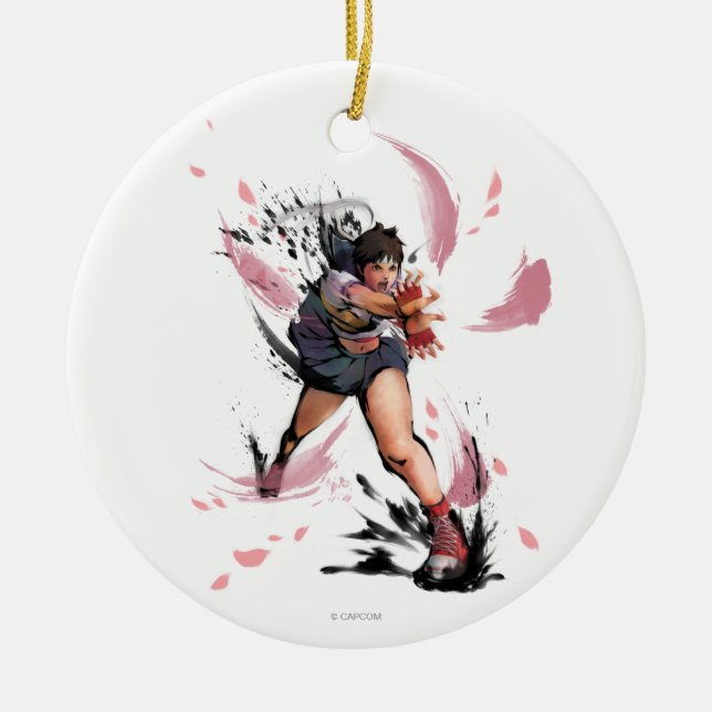 Ornement En Céramique Sakura Hadoken (Devant)