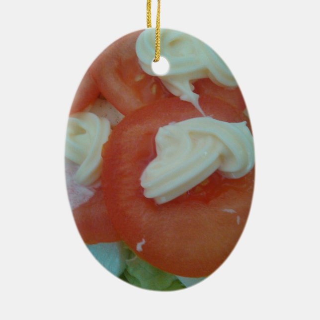 Ornement En Céramique Salade de printemps saine (Dos)