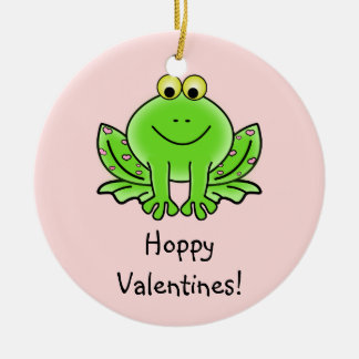 Ornement En Céramique Salutation drôle de grenouille d'amour :